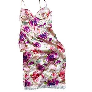 Fashion Nova Floral Midi Dress - Pink and Purple